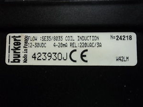 BURKERT EASY FLOW COIL INDUCTION SE35/8035 SE35 8035 12-30 VDC
