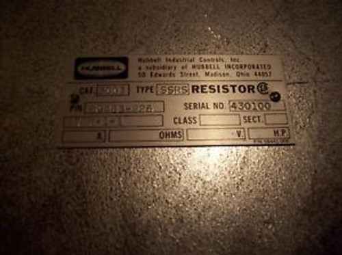 HUBBELL CAT # 3003 PN 69483-226 SSRS RESISTOR ITEM-1-1