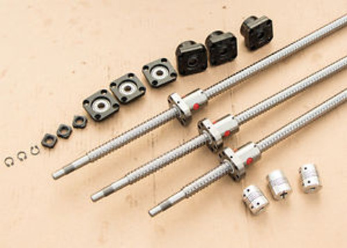 3 new ballscrews RM2005-300mm/1250mm/1600mm with nuts+3set FK/FF15+3couplers (C)