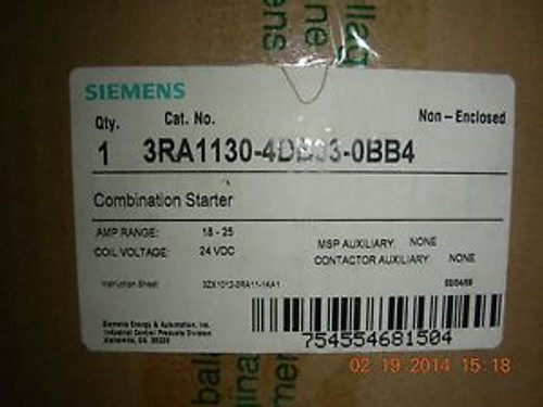 SIEMENS COMBINATION STARTER  3RA1130-4DB33-0BB4