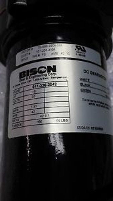 Bison 011-336-2042 DC Gearmotor 1/8 HP, 90 Volts, 1.33 Amps, 42 RPM NEW!