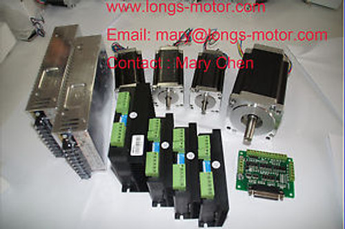 4 Axis Nema 34  1232 oz & Nema 23  425 oz  Stepper Motor  & Drivers CNC/MILL