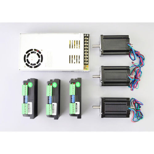 3 Axis Nema24 Stepper Motor 567Oz-In Cnc Controller Kit With Display And Keypad