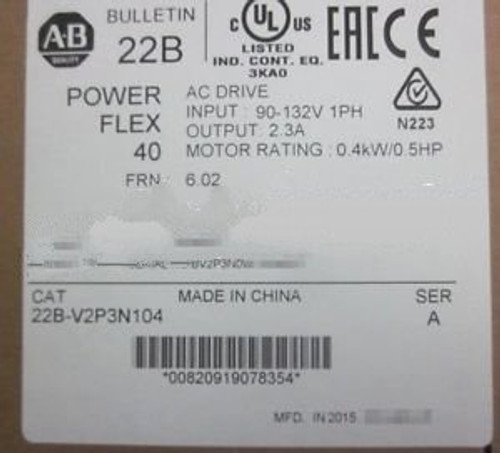 AB AC Drive 22B-V2P3N104 ( 22BV2P3N104 ) New In Box !