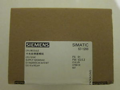 NEW SIEMENS SIMATIC CPU 1214C, AC/DC/RLY, 6ES7 214-1BE30-0XB0