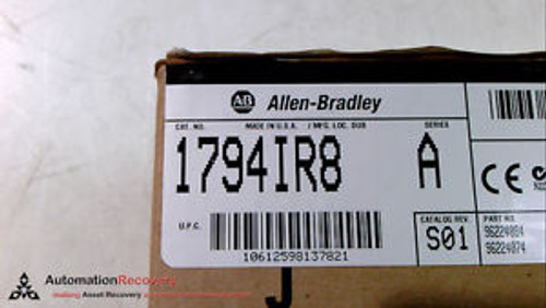 ALLEN BRADLEY 1794IR8 SERIES A, INPUT MODULE 8POINT RTD FLEX I/O, NEW