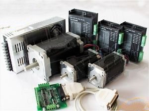 3 Axis Kit 425oz&1600oz-in Step Motor Dual Shaft &Driver Wantai CNC