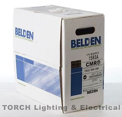 1000 ft BELDEN 4PR CAT5E PVC WHITE CABLE 1583A 010U1000 WIRE Gigabit Ethernet