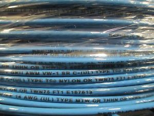 THHN THWN-2 14 AWG GAUGE STRANDED COPPER WIRE CABLE 1000 BLUE