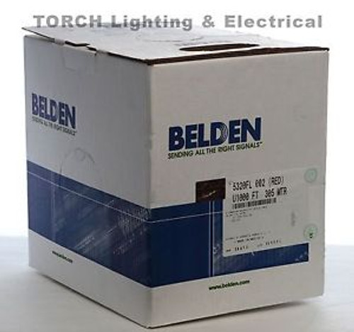 New 1000 Feet BELDEN 5320FL 18/2 FPLR Power Limited Fire Alarm Red Cable Wire