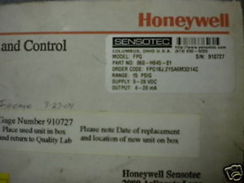 SENSOTEC HONEYWELL MODEL FPG 060-H645-01 NEW 060H64501
