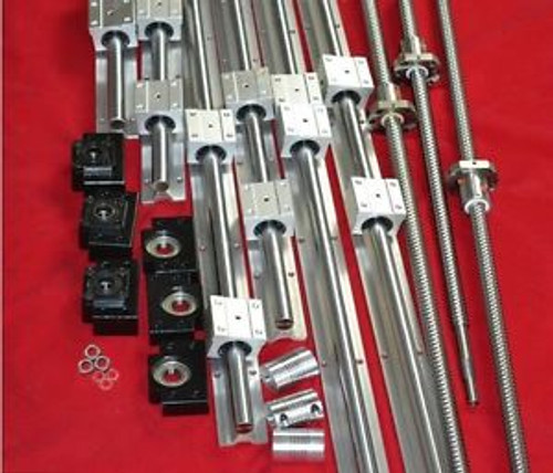 3 SBR16 linear rail set+ballscrew RM1605-350/750/1150mm+BK/BF12 end bearing CNC