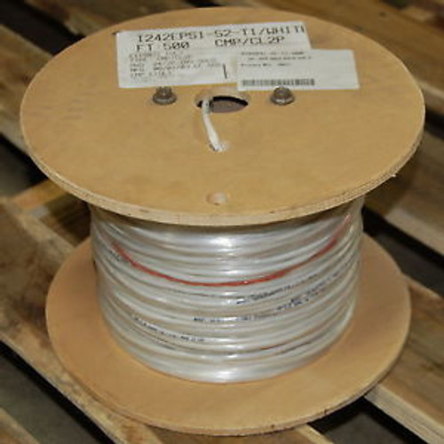 Datalectric I242EPS1-52-T1 2-Pair, 24AWG, SOL C, White, T-1 Cable, 500 Ft. Reel