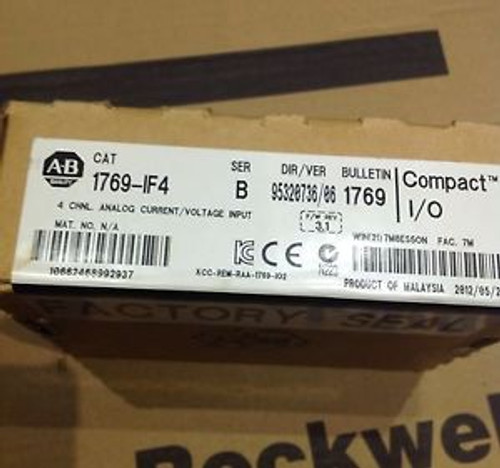 New Sealed Allen Bradley 1769-IF4 4 Ch Analog Current/Voltage Input Module, Fast