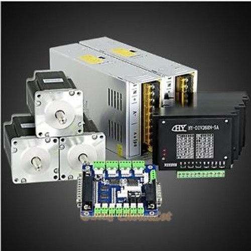 CNC Kit 3 Axis TB6600HG Motor Driver 0.2-5A 4 Nm Nema24 Stepper Motor 36V10A PS