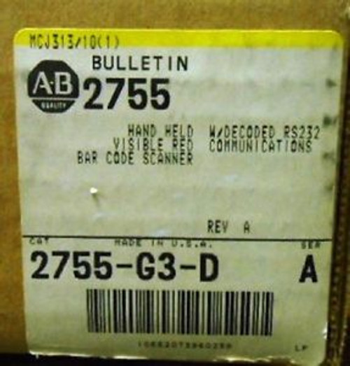 ALLEN BRADLEY 2755-G3-D HAND HELD BAR CODE SCANNER NEW OPEN BOX