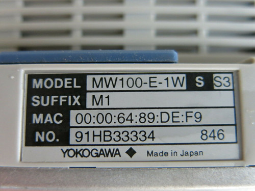 Yokogawa Mw100-E-1W Data Acquisition Module Main Module