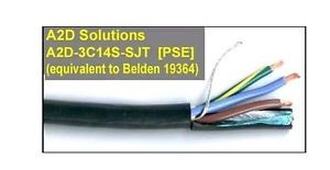 50 FT- RF Shielded Power Cable - Equivalent to Belden 19364 - #A2D-3C14S-SJT