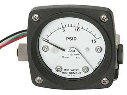 MIDWEST INSTRUMENT 120-SA-00-O(CA)-30P Pressure Gauge, 0 to 30 psi