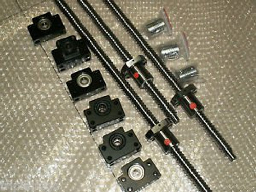 3 anti backlash 20mm ballscrews RM2005-575/940/1135mm+BKBF15 end bearing set CNC