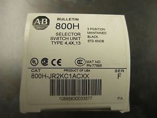 NEW ALLEN BRADLEY SELECTOR SWITCH 800H-JR2KC1ACXX