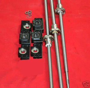4set anti backlash RM1605-300/1150/1250/1250mm ballscrew+BK/BF12 end bearing CNC
