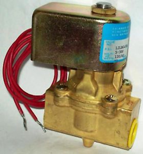 Skinner 1/2 2 Way NC Brass Solenoid Valve L2LBG4300 120/60