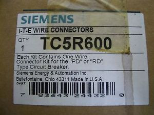 SIEMENS ITE WIRE CONNECTORS CAT#TC5R600 FOR PD OR RD TYPE CIRCUIT BREAKER NIB