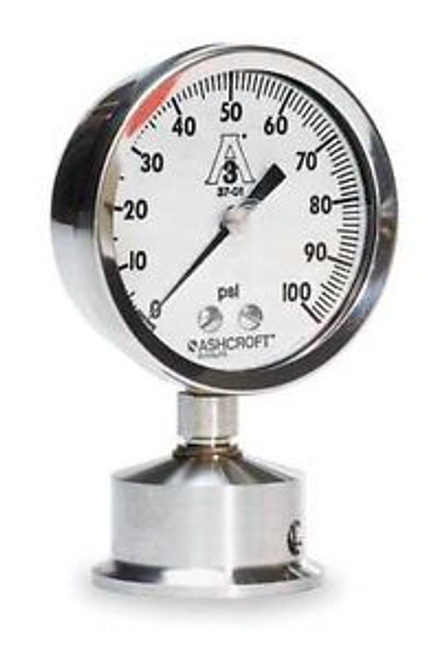 ASHCROFT 351032S20L 60# Pressure Gauge, 0 to 60 psi, 3-1/2In, 2In