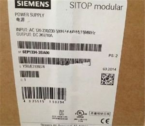 Siemens Power Supply Module 6EP1334-3BA00 24VDC 10A New In Box
