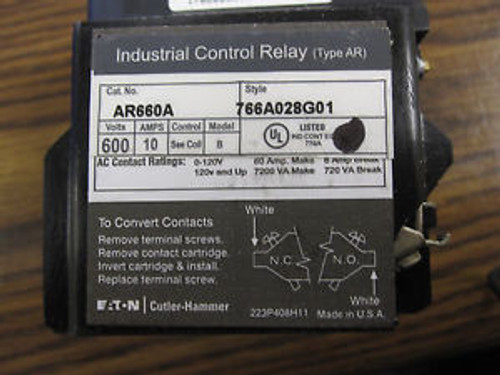 NEW EATON CUTLER HAMMER AR660A INDUSTRIAL CONTROL RELAY