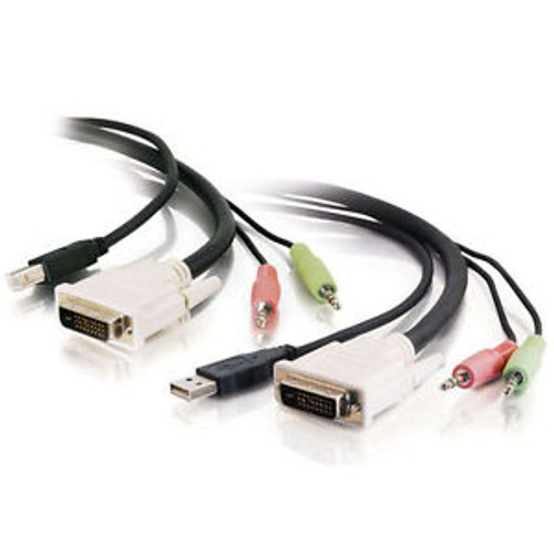 10ft DVI Dual Link + USB 2.0 KVM Cable with Speaker and Mic