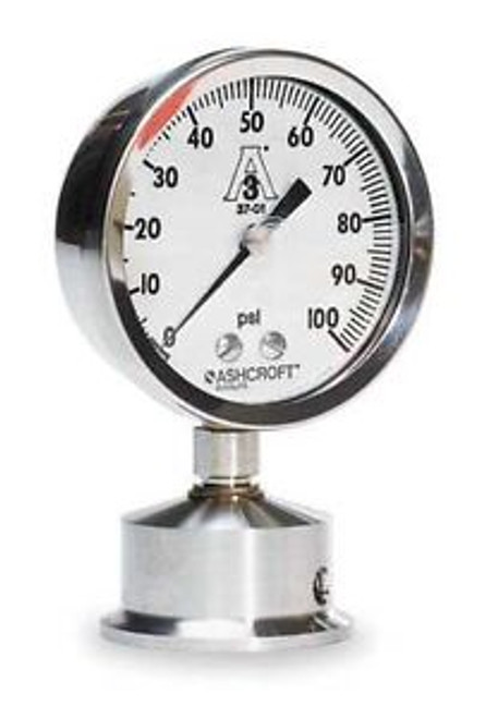 ASHCROFT 25-1032S-15L-200 Pressure Gauge, 0 to 200 psi, 2-1/2In