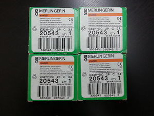 Schneider Electric Merlin Gerin C32H-DC C32HDC 2P C 3A (lot of 4pcs)