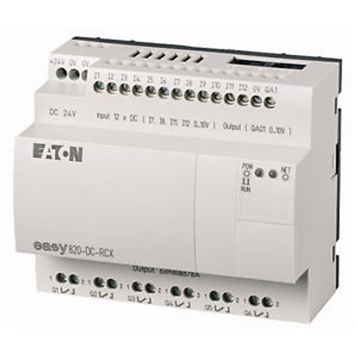 NEW! easy820-DC-RCX, Programmable Relay, 24 V DC, 12DI(4AI), 6DO relays, 1AO