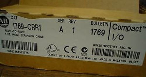 Allen-Bradley right-to-right 1FT expansion cable 1769-CRR1 - 60 day warranty nib