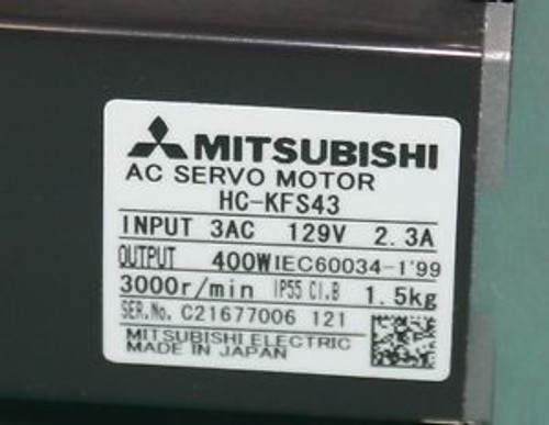Mitsubishi, HC-KFS43, AC Servo Motor 400W NEW