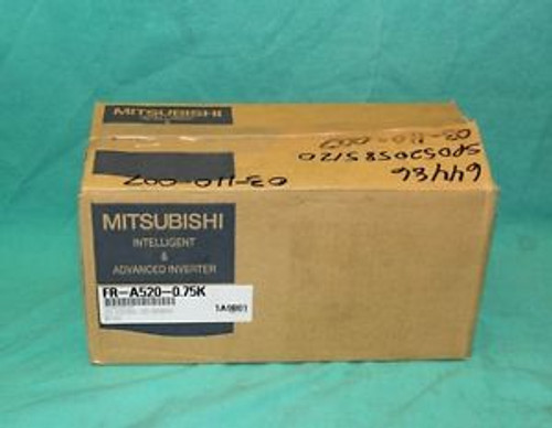 Mitsubishi, FR-A520-0.75K, Freqrol A500 VFD Motor Drive Inverter 0.75kw NEW