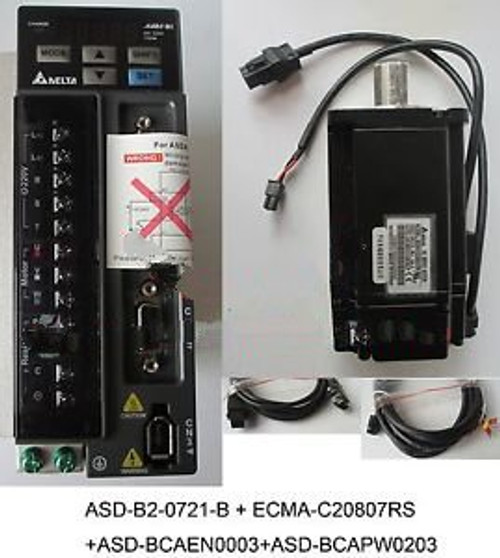 Delta 750W Servo (Drive+Motor) ASD-B2-0721-B + ECMA-C20807RS+Motor/Encoder Cable