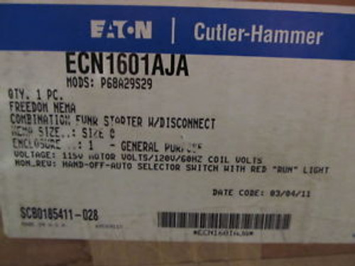 EATON CUTLER HAMMER ECN1601AJA FREEDOM STARTER/DISCONNECT SIZE O NEW