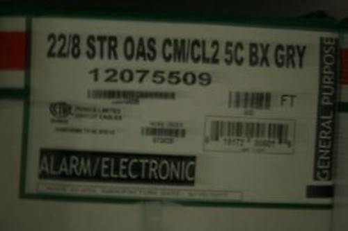 1207 Honeywell Genesis 22/8 AWG Stranded Shielded CM-CL2 GRAY - 500ft Pull Box
