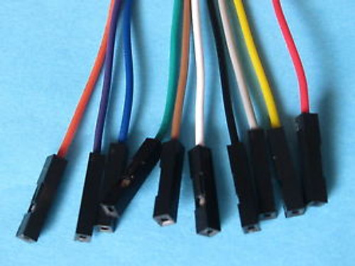 1000 pcs 2.54mm 1 Pin 26AWG Jumper wire Female to Female 10 color 30cm 12in