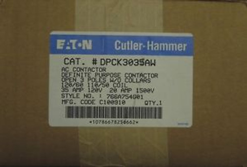 EATON CUTLER HAMMER DPCK3035AW AC Contactor 110/120V 35 AMP