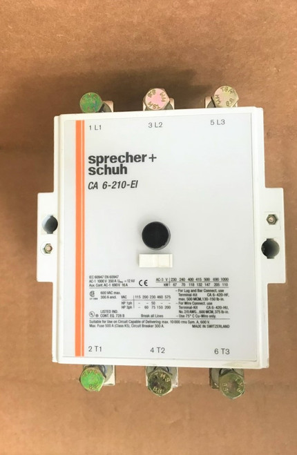 Sprecher+Schuh CA6-210-EI-11 Contactor AC3 132KW@415V 380-440V 50/60Hz Coil