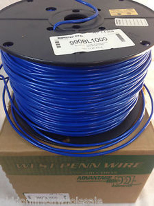 New 1000 West Penn 990BL 1 Pair 16 AWG Solid PVC 990BL1000