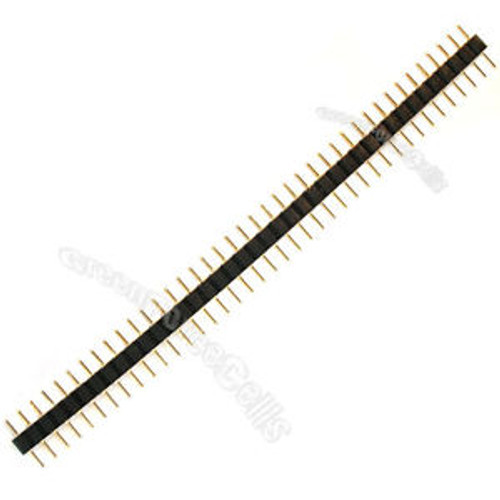 100 x Male Black 40 PCB Single Row Round Pin 2.54mm Pitch Spacing Header Strip