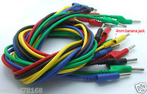 100PCS color silicone Voltage Cables Copper 4mm Banana plug jack TO Banana plug