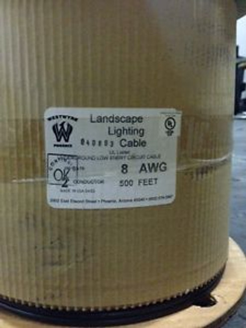 Landscape Lighting Cable. Direct Burial, 8 awg 2C. 500 reel Black.
