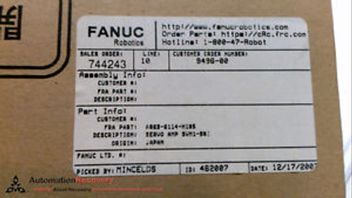 FANUC A06B-6114-H105 SERVO AMPLIFIER MODULE SVM1-80I, NEW