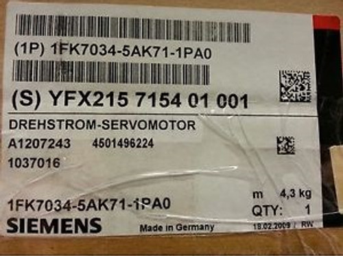 Siemens Servo Motor 1FK7 1FK7034-5AK71-1PA0 NEW